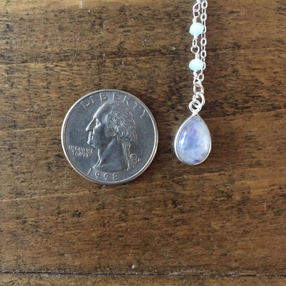 Rainbow Moonstone Rosary Chain Necklace - Picture 8 of 8